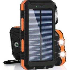🔋☀️ BANCO DE ENERGÍA SOLAR 20,000 MAH – POWER BANK PORTÁTIL CON LINTERNA LED Y BRÚJULA